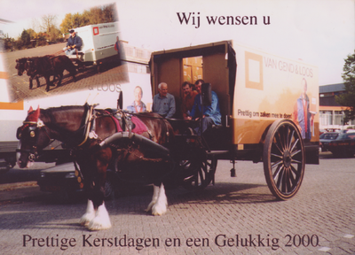 716819 'Wij wensen u Prettige Kerstdagen en een Gelukkig 2000', wenskaart van transportbedrijf Van Gend & Loos te ...